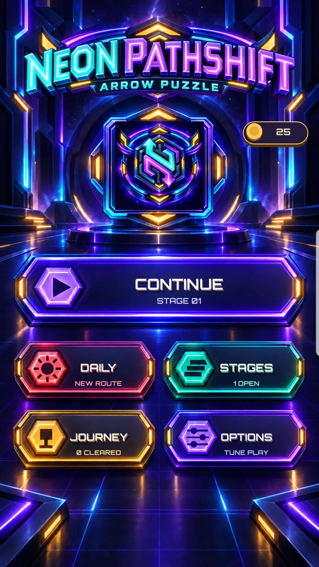 Neon Pathshift 2.5D home screen